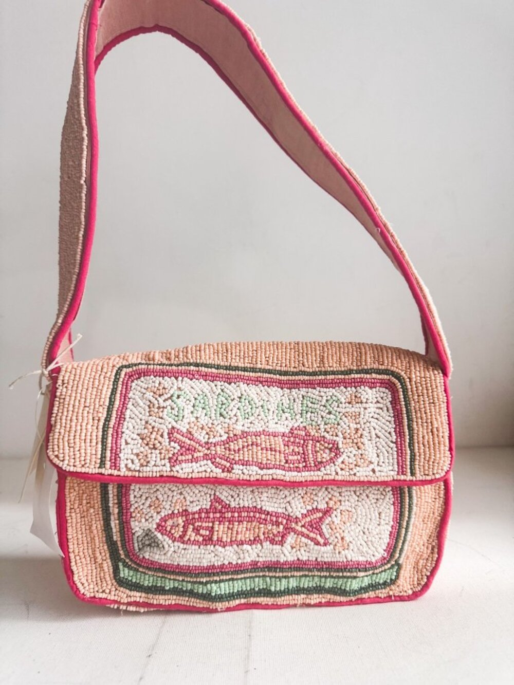 Sol and Mer Nude Pink Sardines Beaded Bag - Picture 4 of 8